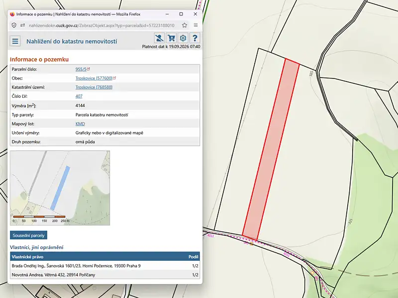 Prodej pole 9337 m², Troskovice – náhled fotky 2