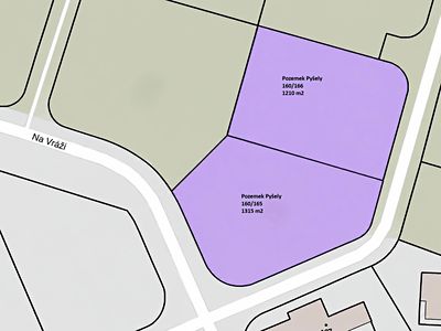 Prodej stavebního pozemku 2525 m²