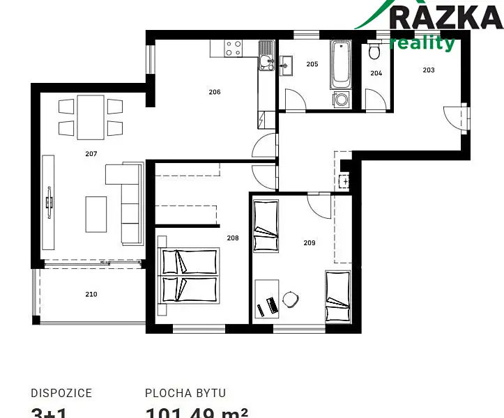 Prodej bytu 3+1 101 m², Klatovy – náhled fotky 2