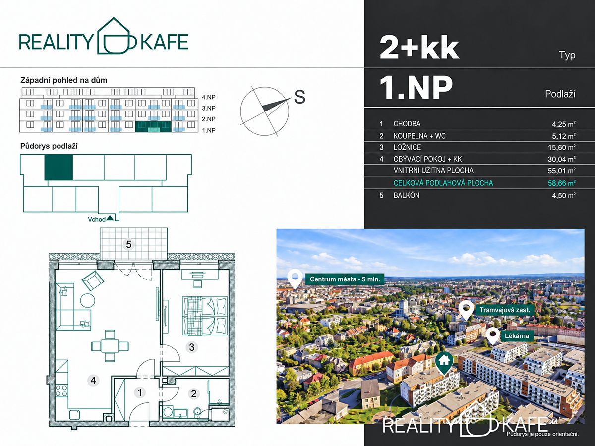 Prodej bytu 2+kk 55 m² – fotografie 3