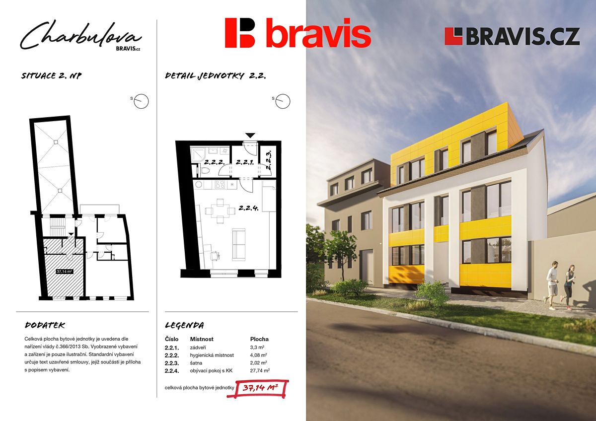 Pronájem bytu 1+kk 37 m² – fotografie 5