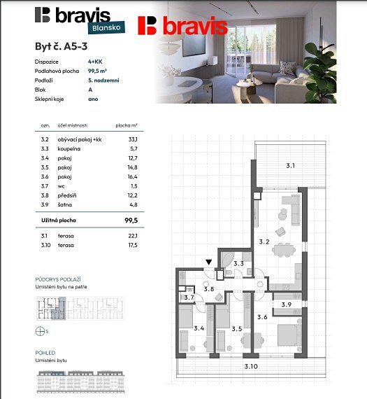 Prodej bytu 4+kk 99 m² – fotografie 4