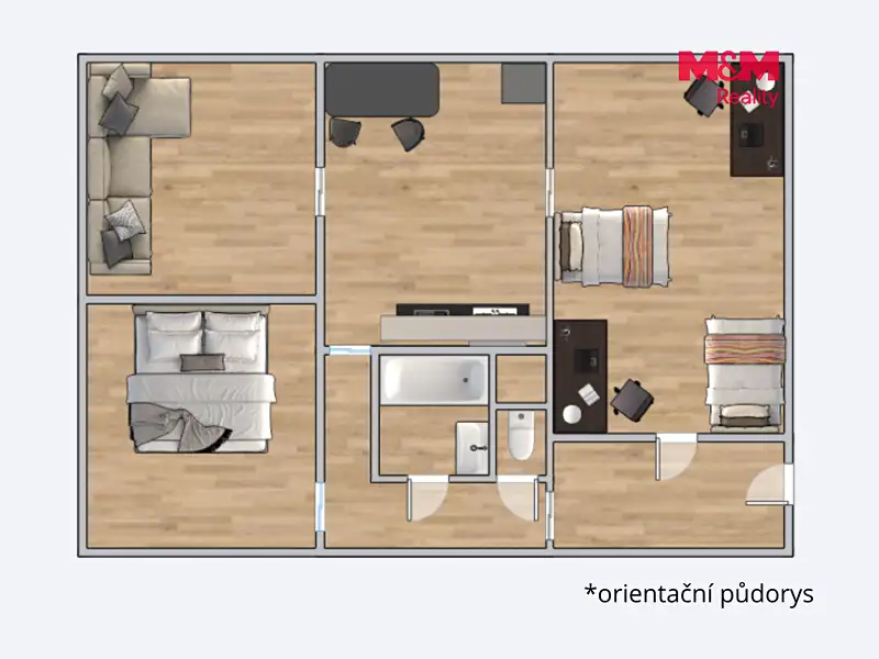 Prodej bytu 3+1 73 m², Strakonice – náhled fotky 2