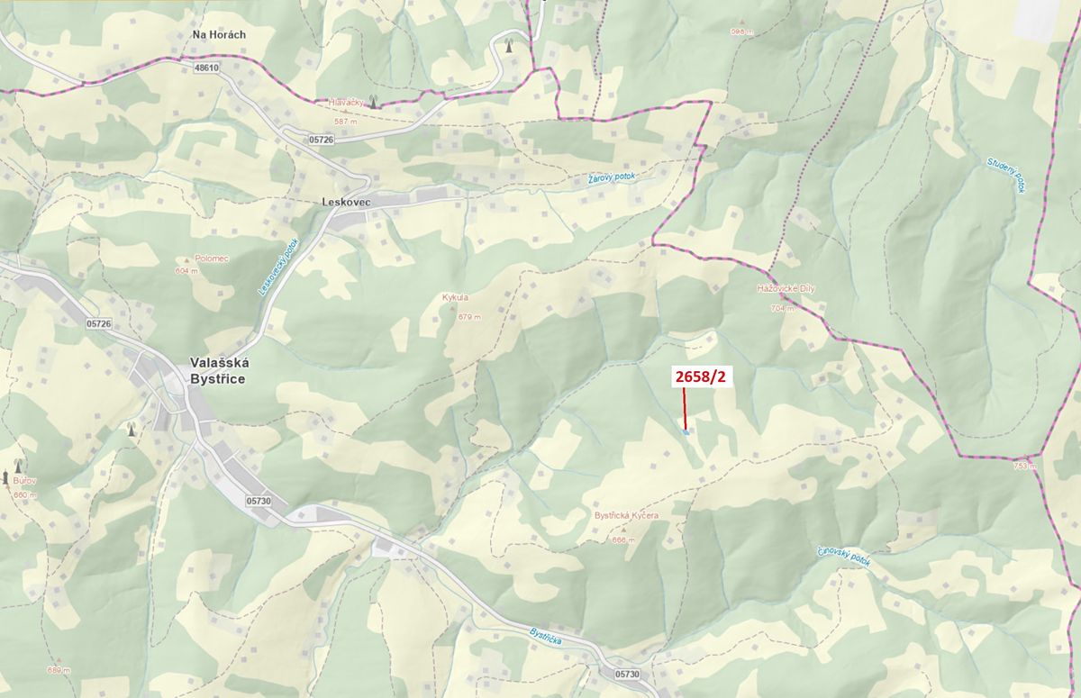 Dražba louky 465 m², Valašská Bystřice – fotka 1 z 3