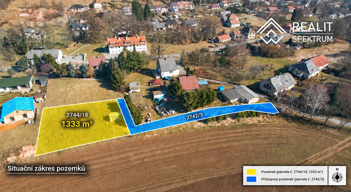 Prodej stavebního pozemku 1333 m², Rudoltice – fotka 1 z 3