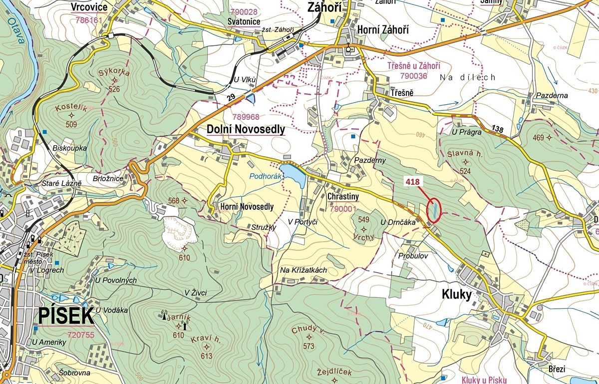 Dražba lesa 4422 m², Záhoří – fotka 1 z 3