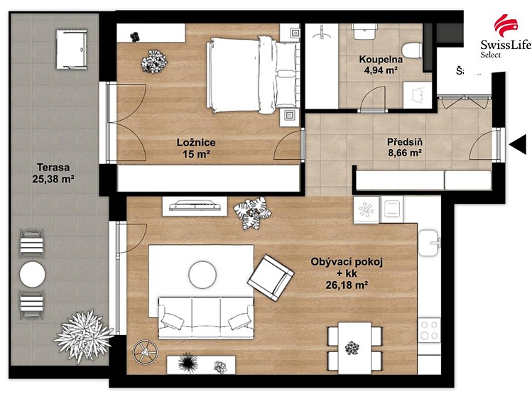 Wohnung 2+kk zur Miete, 55 m² (3 von 20)