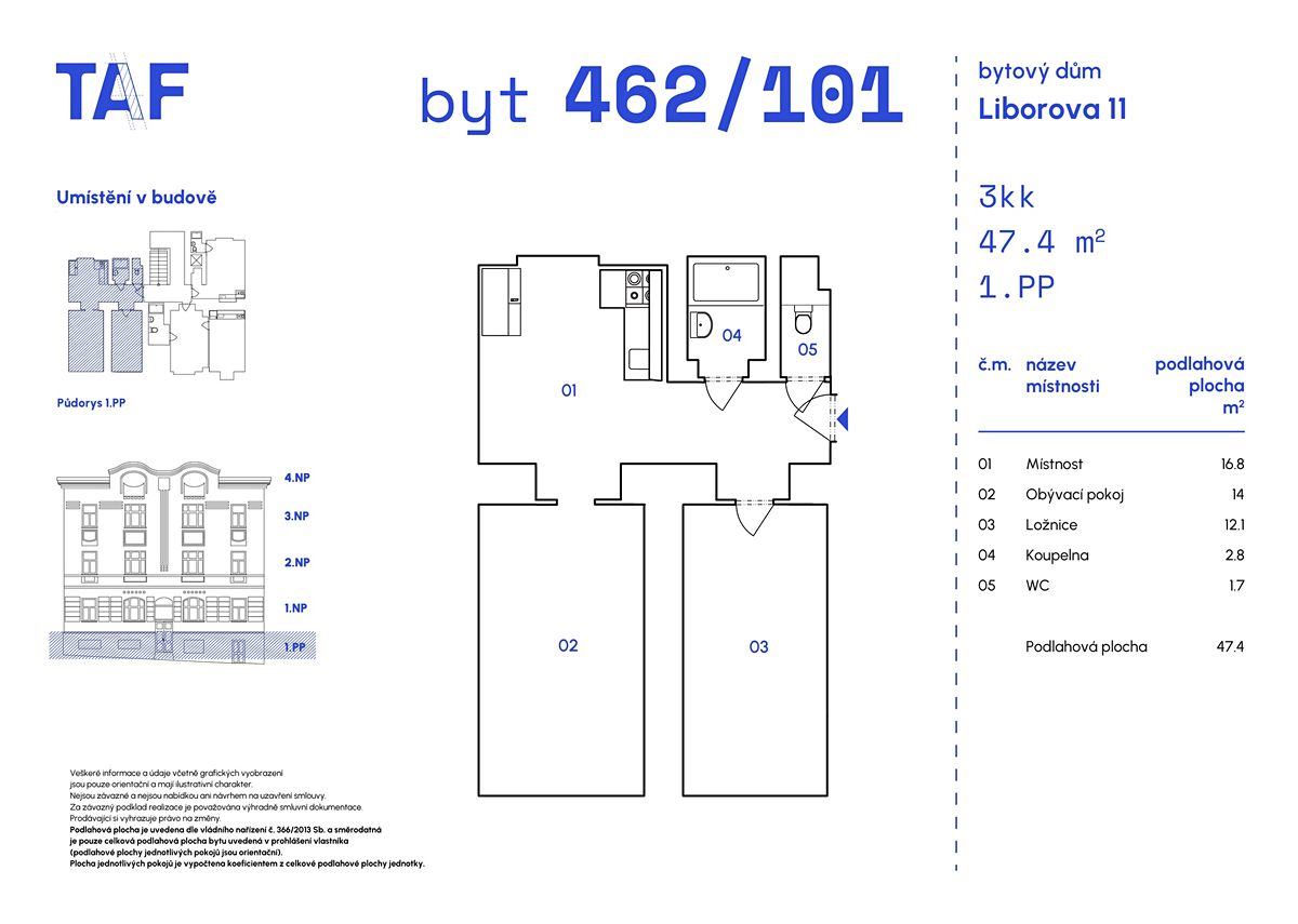 Prodej bytu 3+kk 47 m² – fotografie 3