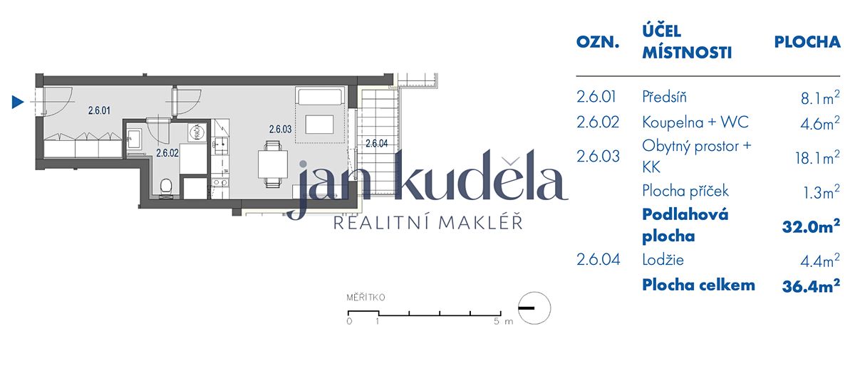 Pronájem bytu 1+kk 32 m² – fotografie 4