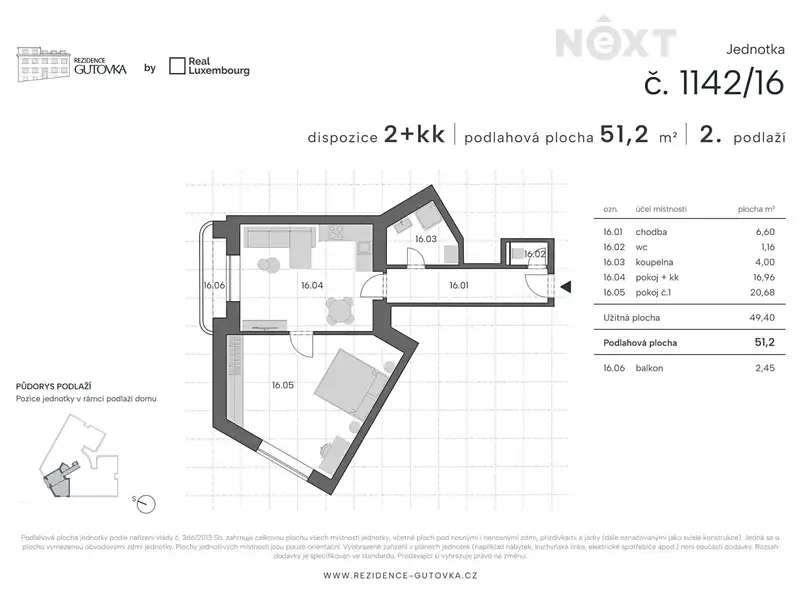 Prodej bytu 2+kk 51 m², Praha – náhled fotky 2