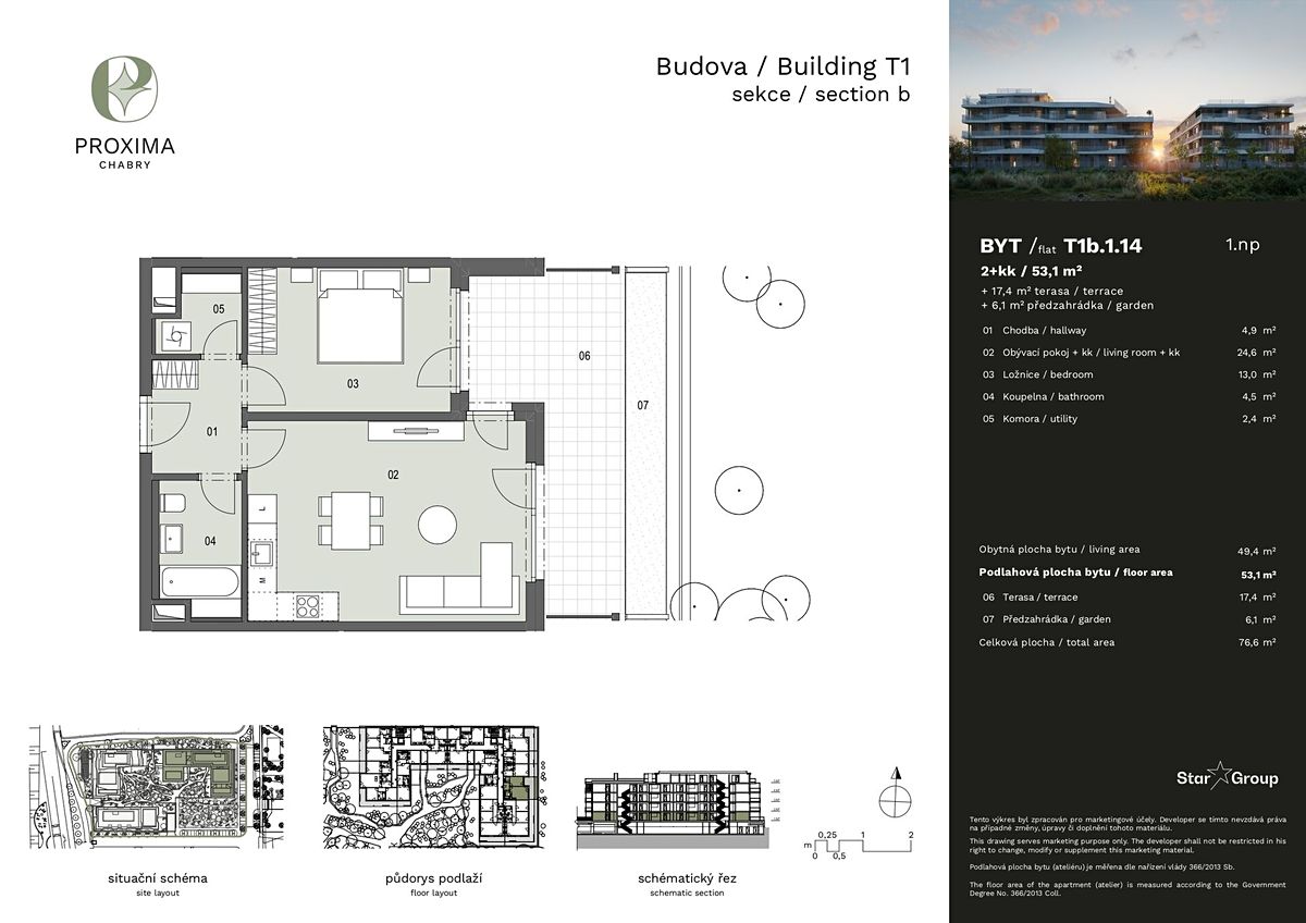 Prodej bytu 2+kk 53 m² – fotografie 3