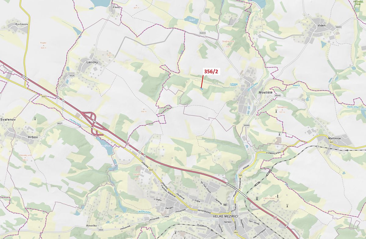 Dražba lesa 1164 m², Velké Meziříčí – fotka 1 z 3
