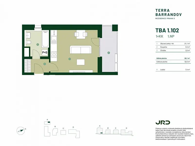 Prodej bytu 1+kk 33 m², Praha – náhled fotky 2