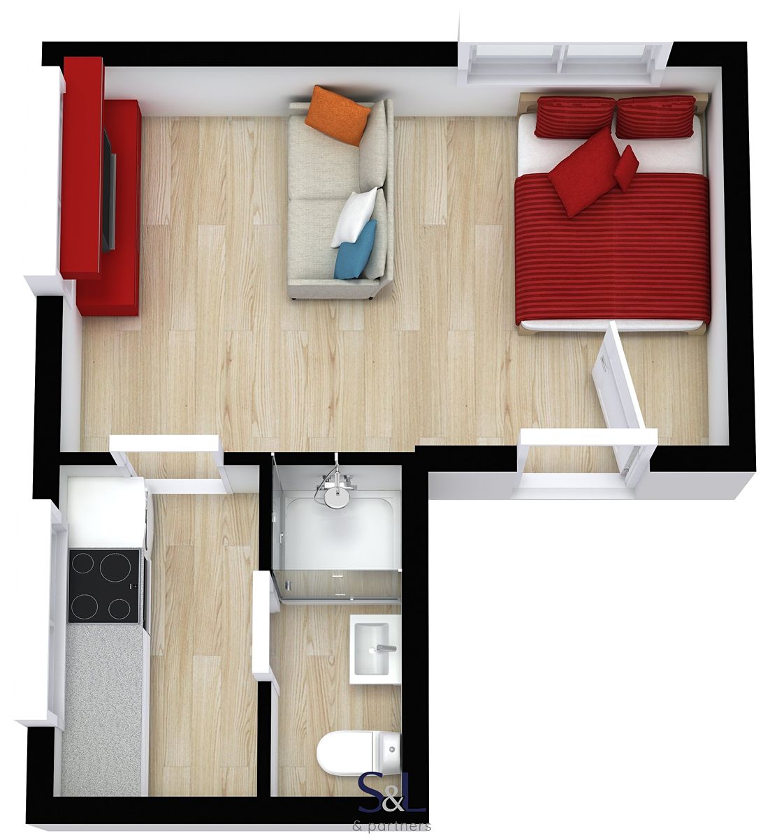 Pronájem bytu 1+kk 20 m² – fotografie 4