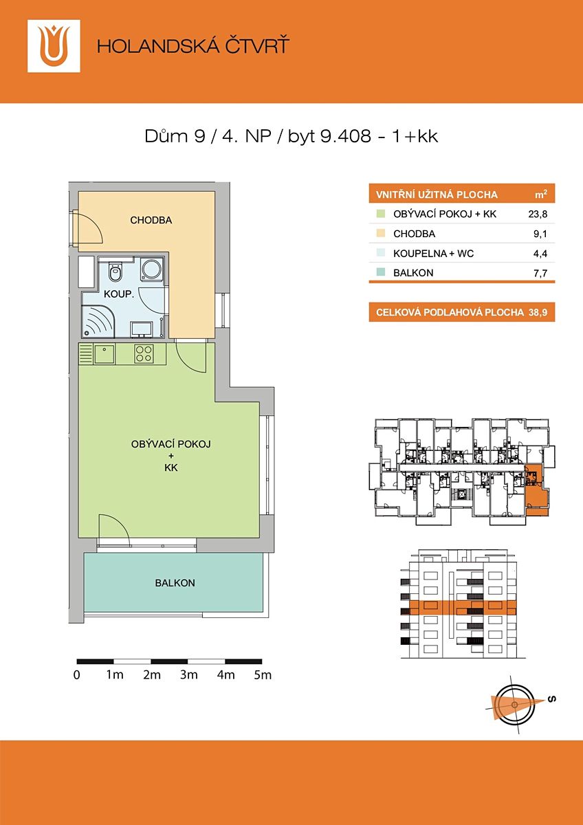 Pronájem bytu 1+kk 38 m² – fotografie 2