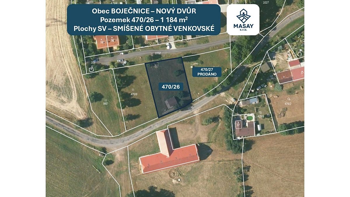 Prodej stavebního pozemku 1184 m², Bor – fotka 1 z 3