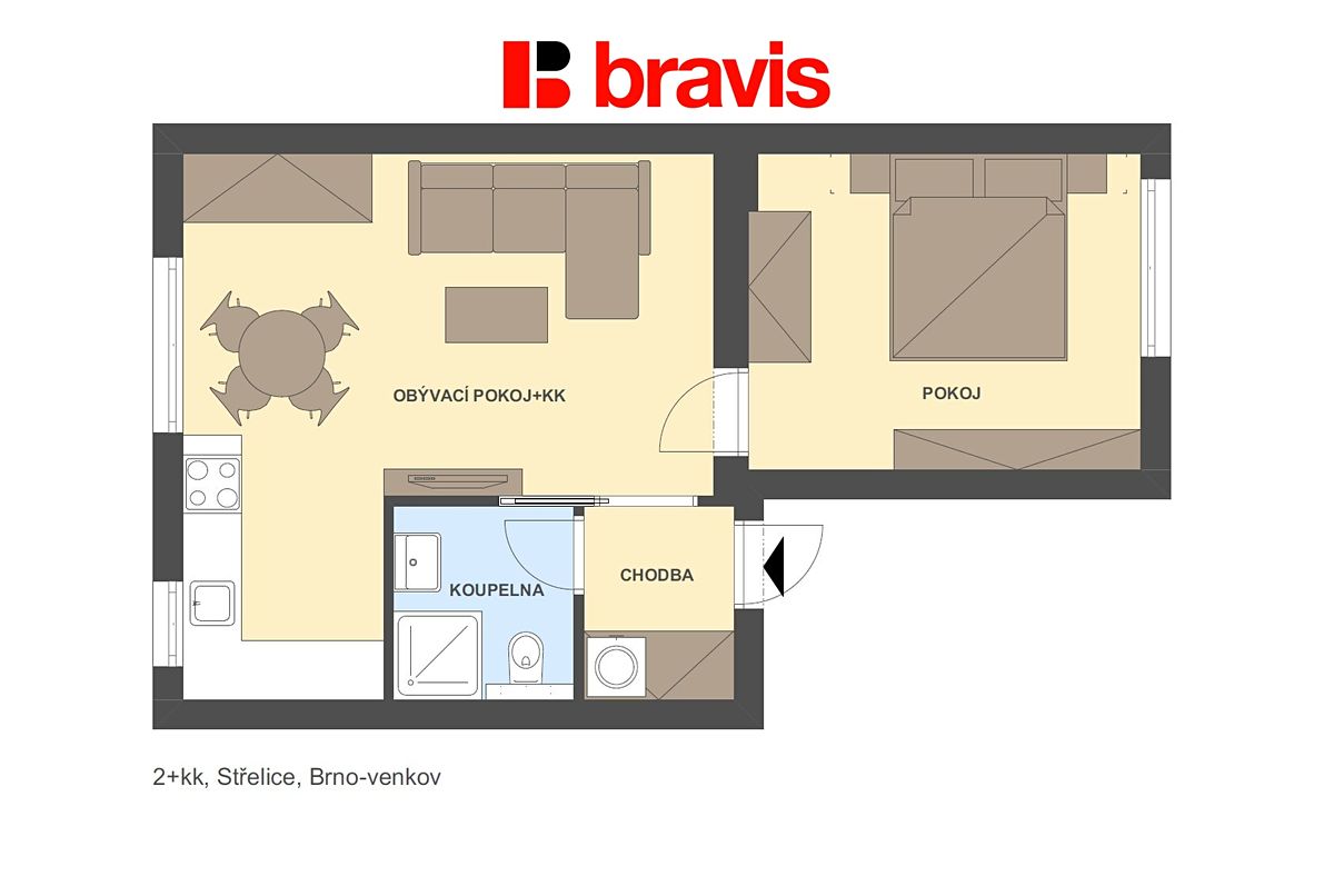 Pronájem bytu 2+kk 48 m² – fotografie 4