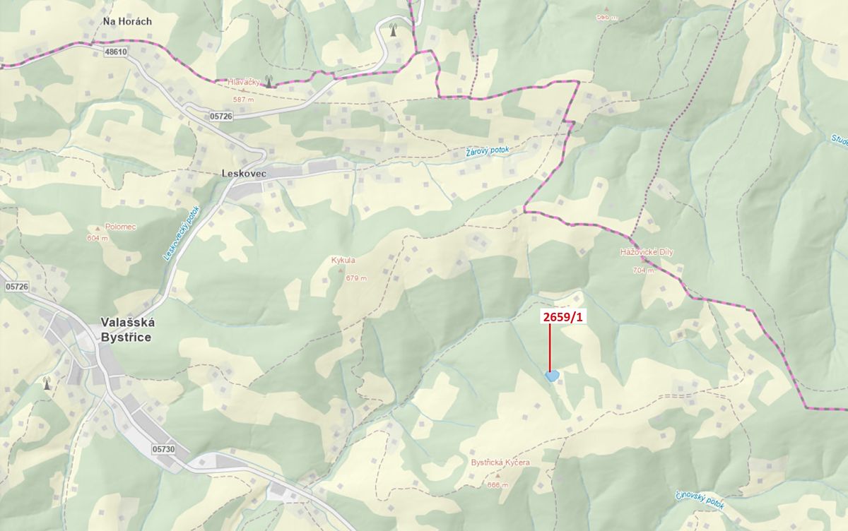 Dražba louky 3375 m², Valašská Bystřice – fotka 1 z 3