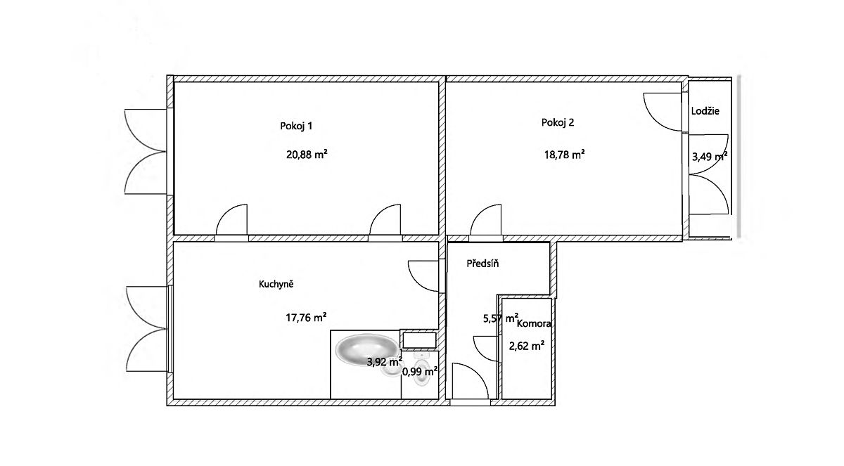 Prodej bytu 2+1 62 m² – fotografie 3