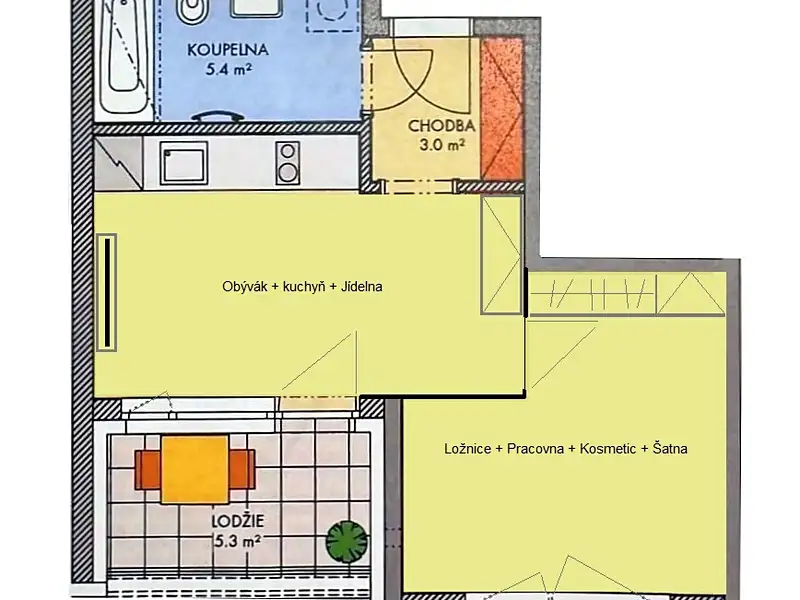 Prodej bytu 1+kk 40 m², Praha – náhled fotky 2