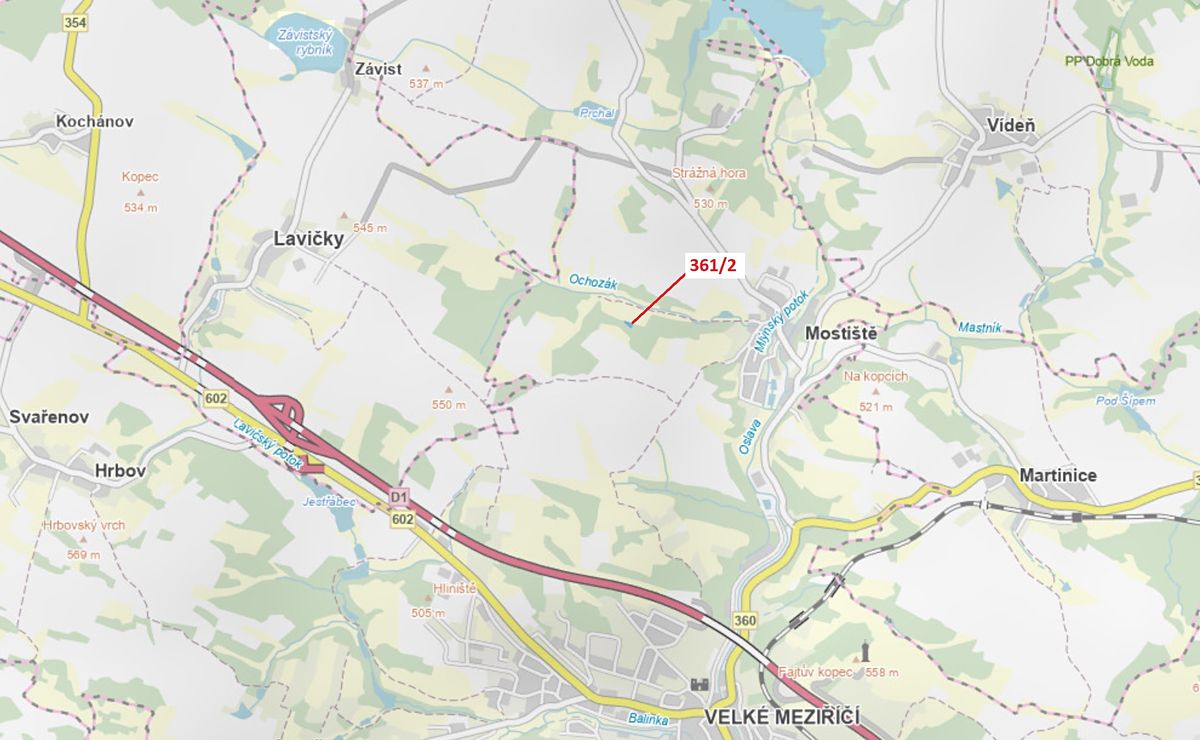 Dražba lesa 927 m², Velké Meziříčí – fotka 1 z 3