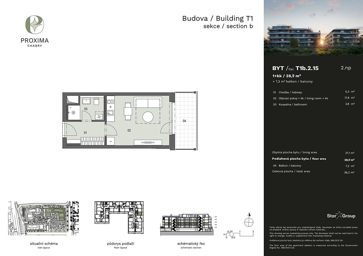 Prodej bytu 1+kk 28 m² – fotografie 3