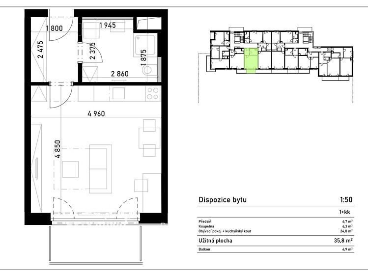 Wohnung 1+kk zur Miete, 36 m² (7 von 10)