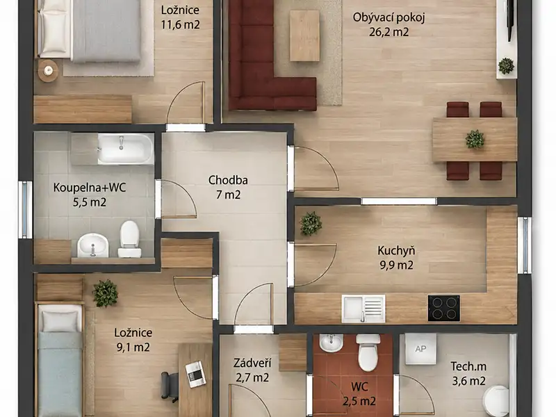 Prodej rodinného domu 100 m², pozemek 2086 m², Vlastislav – náhled fotky 3