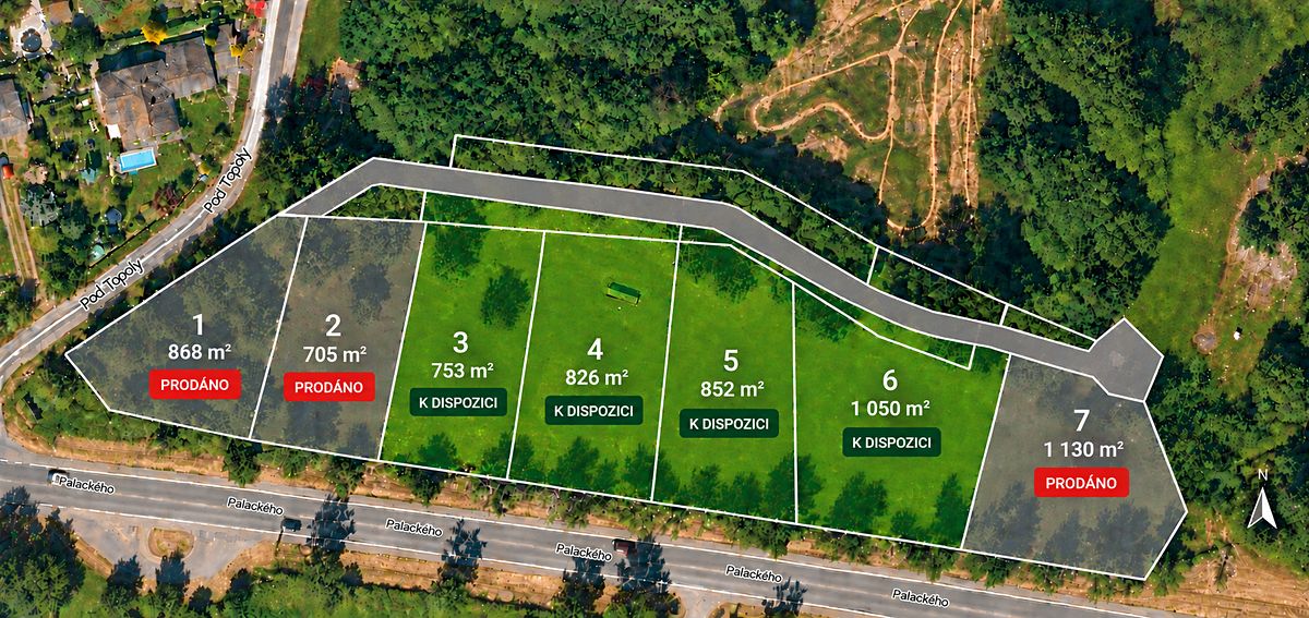 Prodej stavebního pozemku 1050 m² – fotografie 4