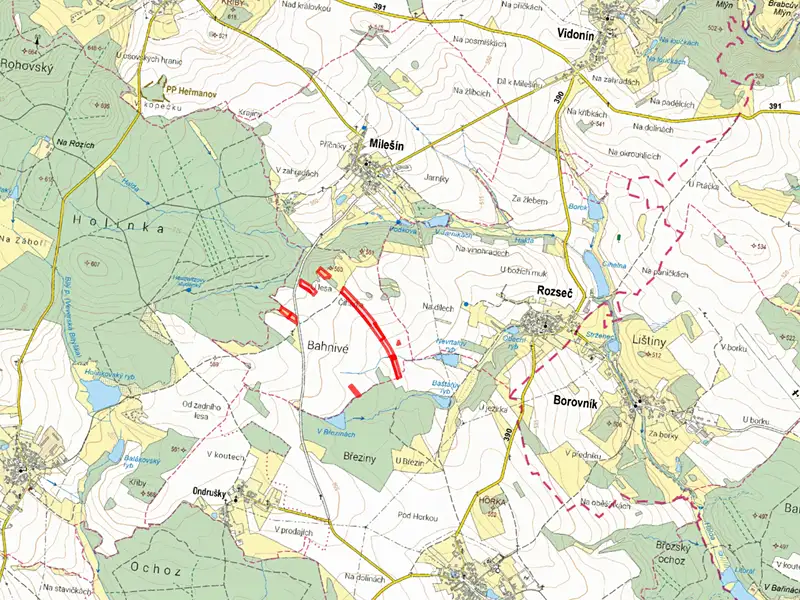 Prodej pole 19885 m², Milešín – náhled fotky 2