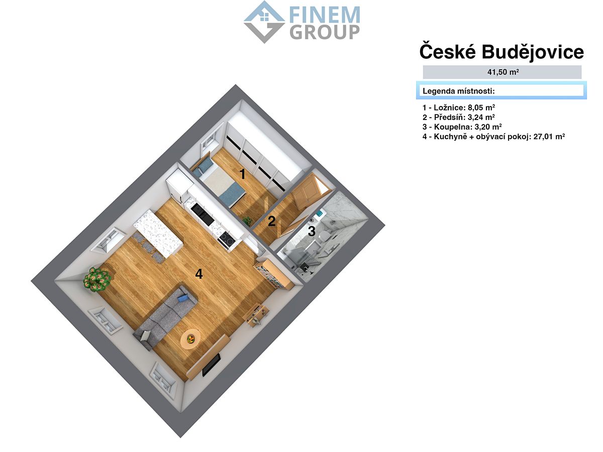 Prodej bytu 2+kk 41 m²
