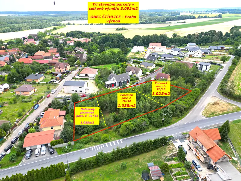 Prodej stavebního pozemku 1029 m², Štíhlice – náhled fotky 1