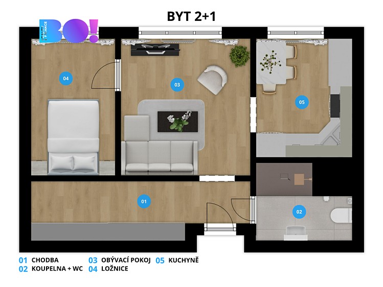 Wohnung 2+1 zum Kauf, 44 m² (9 von 13)