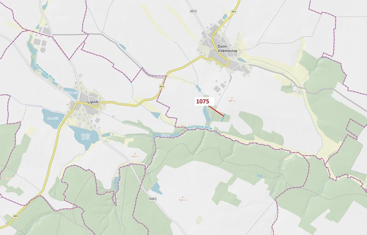 Dražba lesa 1134 m², Dolní Vilémovice – fotka 1 z 3