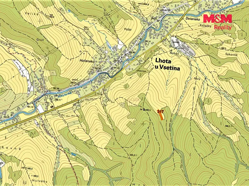 Prodej pole 1270 m², Lhota u Vsetína – náhled fotky 2