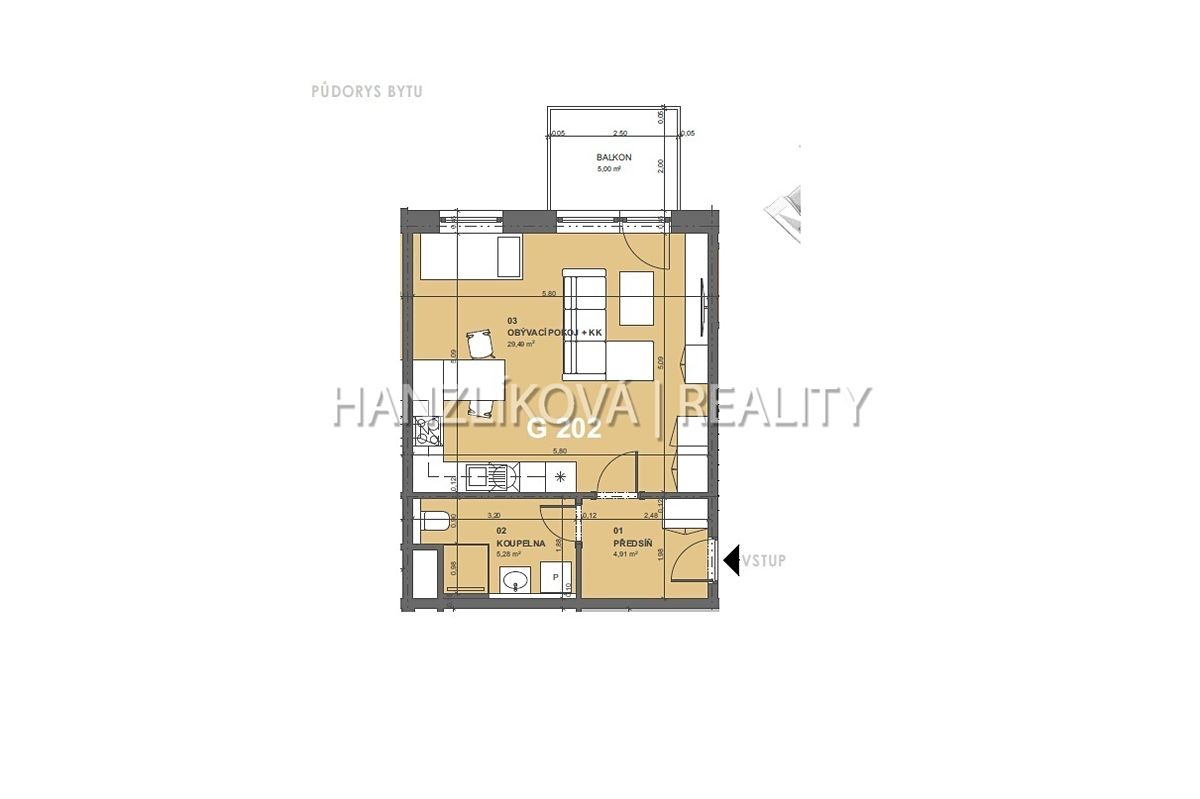 Pronájem bytu 1+kk 40 m² – fotografie 2