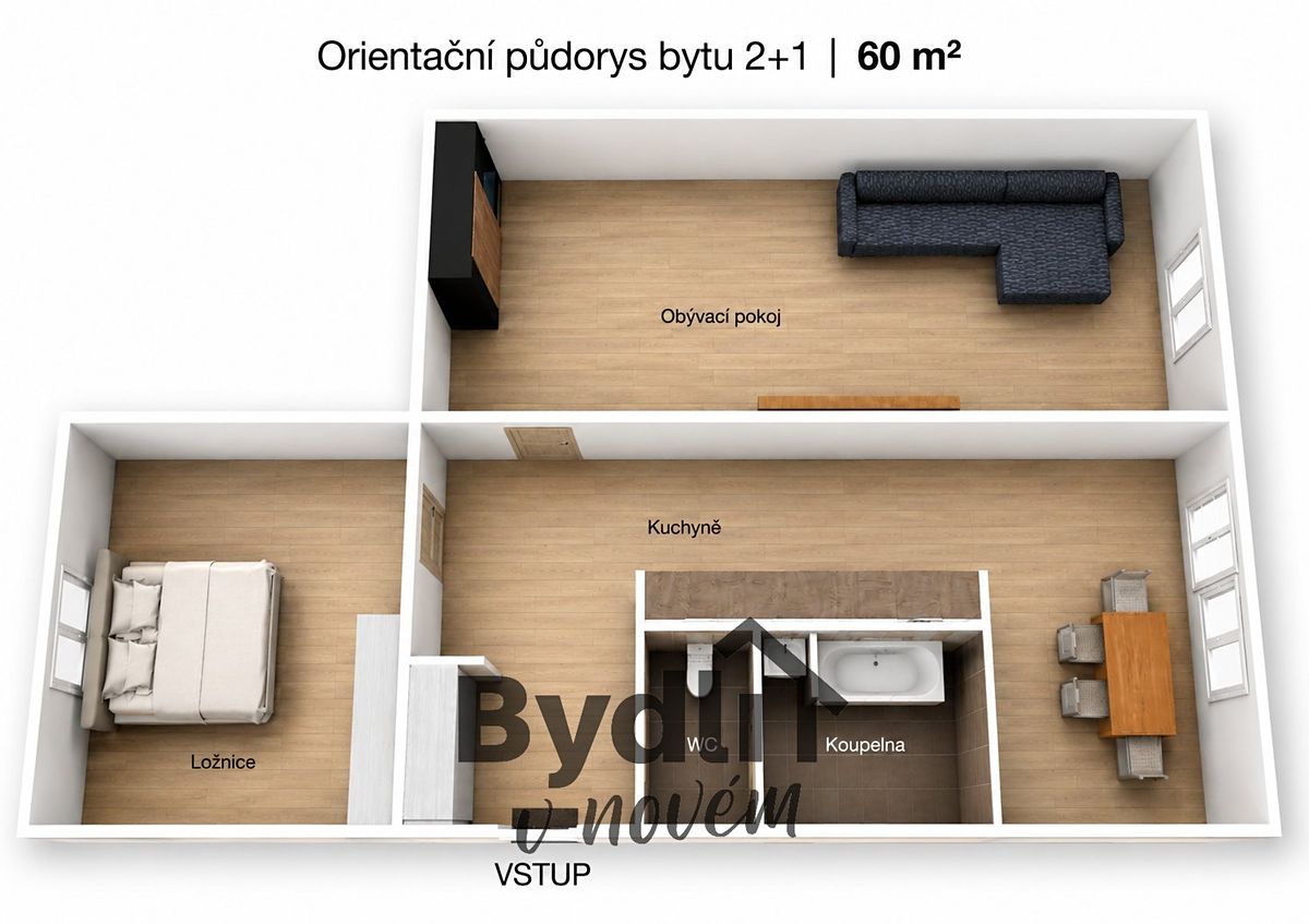 Prodej bytu 2+1 60 m² – fotografie 3