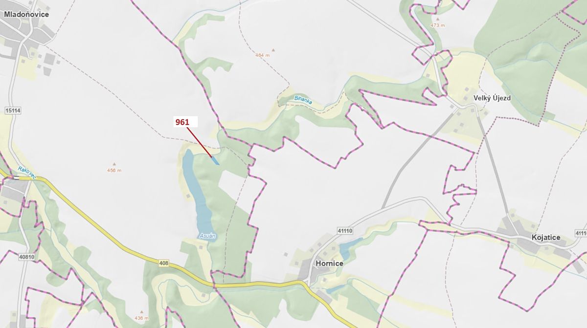 Dražba lesa 961 m², Mladoňovice – fotka 1 z 3