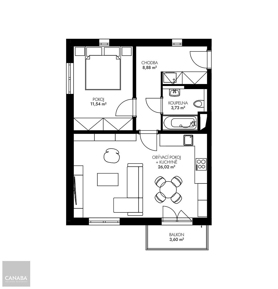 Prodej bytu 2+kk 54 m² – fotografie 5