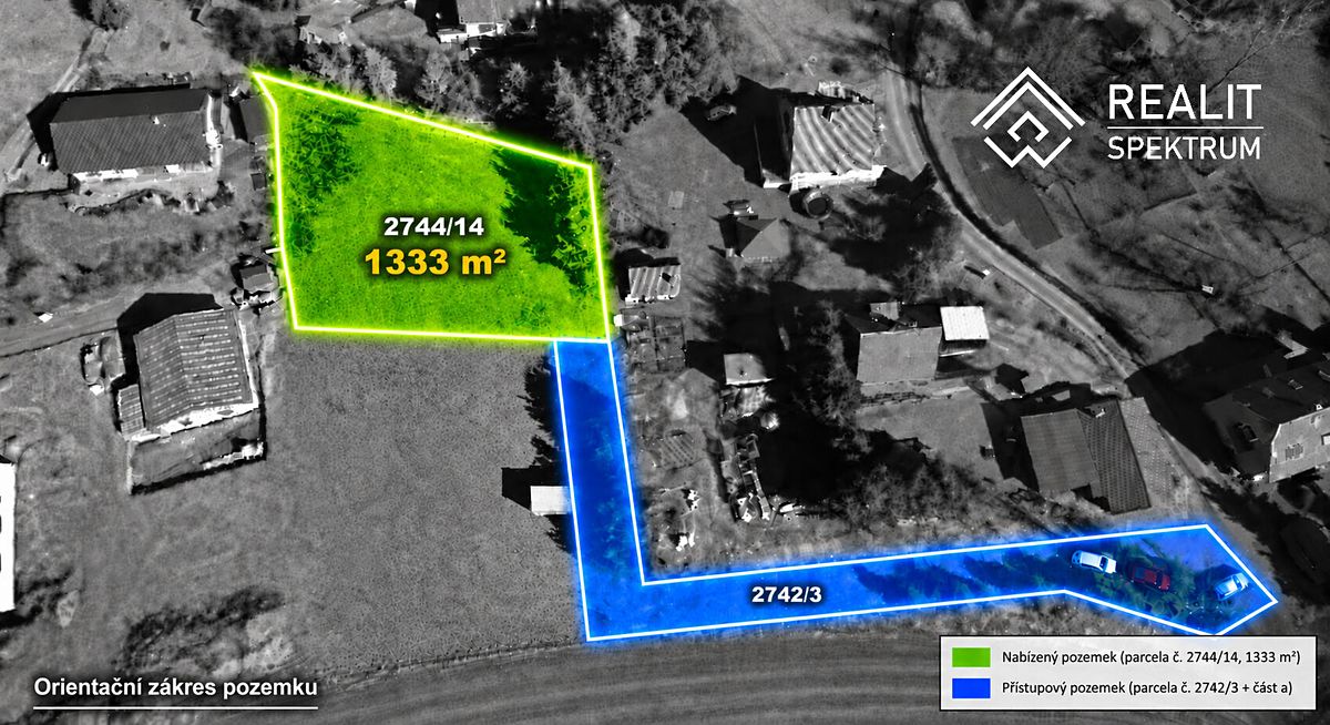 Prodej stavebního pozemku 1333 m² – fotografie 2