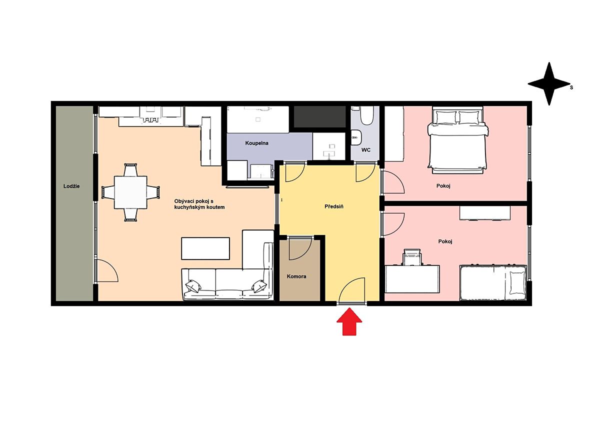 Pronájem bytu 3+kk 70 m² – fotografie 4