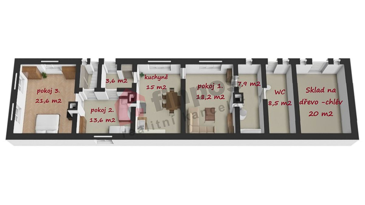 Prodej chalupy 88 m², pozemek 1300 m² – fotografie 3