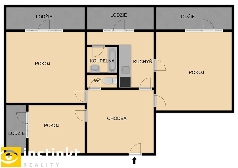 Pronájem bytu 3+1 78 m² – fotografie 2