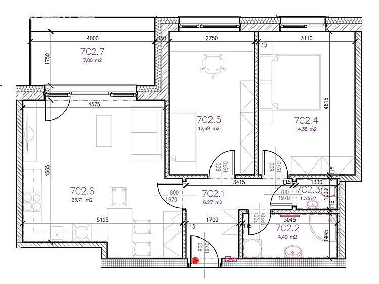 Pronájem bytu 3+kk 63 m² – fotografie 2