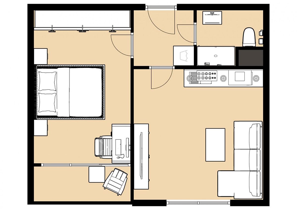 Pronájem bytu 2+kk 40 m² – fotografie 3