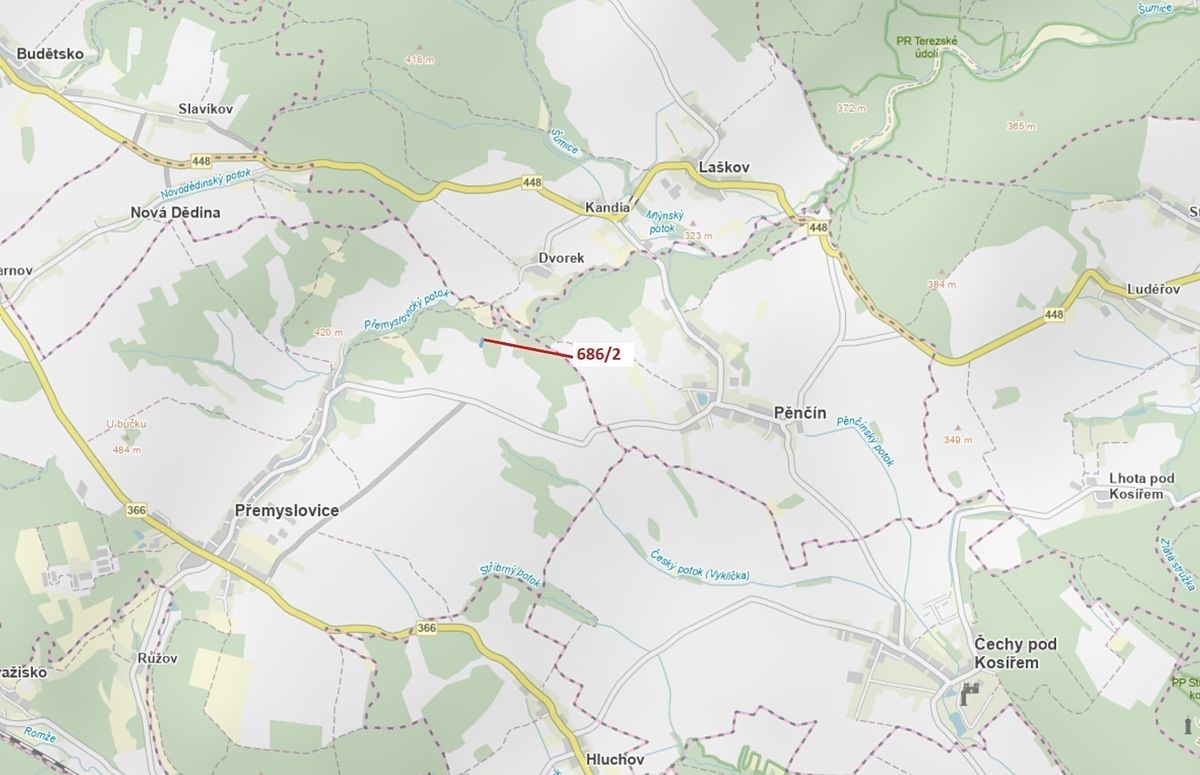 Dražba lesa 1381 m², Přemyslovice – fotka 1 z 3