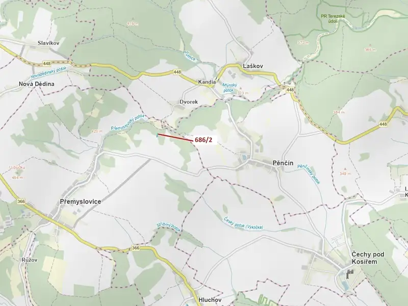 Dražba lesa 1381 m², Přemyslovice – náhled fotky 1