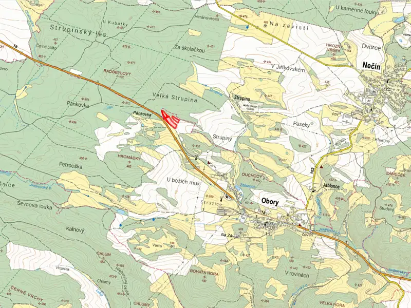 Prodej pole 8445 m², Obory – náhled fotky 2
