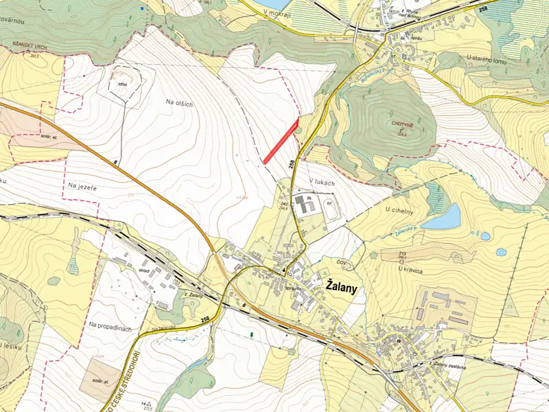 Prodej pole 3053 m², Žalany – náhled fotky 2