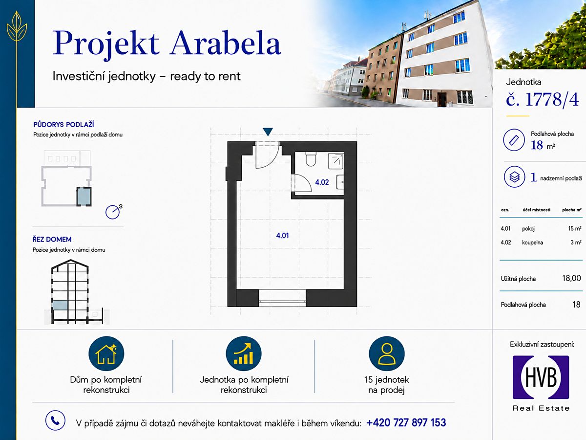 Prodej bytu 1+kk 18 m² – fotografie 3